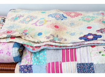 Charming Collection Of Four Vintage Handmade Quilts