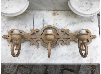 Pair Painted Wrought Iron Sconces