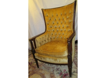 Antique Velvet Tufted Arm Chair