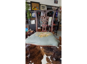 ***Needlepoint Covered Side Chair