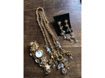 Kirks Folly Quartz Watch, Necklace & Earrings