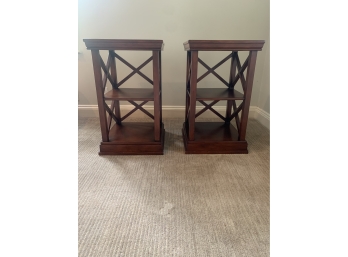 A Pair Of End Tables From Ballard In Mahogany Finish