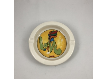 RARE Vintage Peter Max  'Love' China Ashtray By Iroquois Syracuse, N.Y.