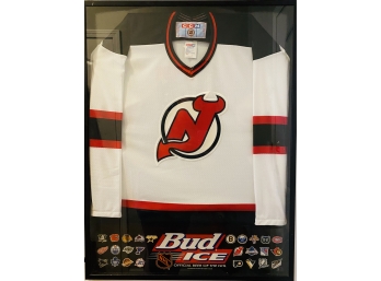 Bud Light NHL NJ Devils Framed Jersey