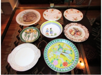 Group Of Decorated Plates / Chargers