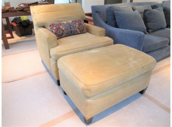 Holly Hunt Design Custom Lounging Chair And Ottoman ($3,000 New)