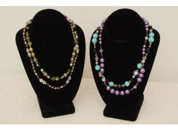 *Four Single Strand Beaded Necklaces