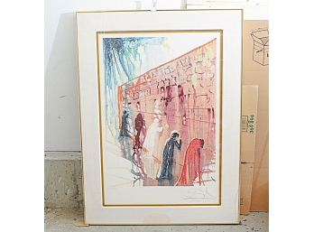 Signed Salvador Dali Lithograph Titled 'The Waling Wall'