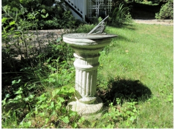 Vintage Cast Concrete Column With Sundial