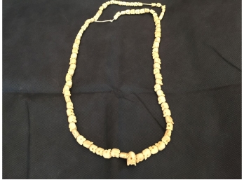 Bone/Ivory Carved Skull Necklace