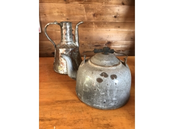 Hammered Coffee Pot And Tea Kettle