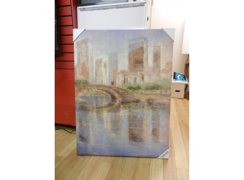 New Large Canvas On Wood Cityscape Skyline Wall Art Print - 30' X 40'