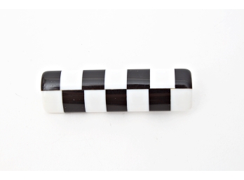 Black & White Lucite / Plastic Pin