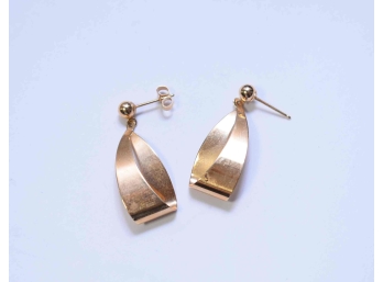 14k Gold Sailboat Earrings 1.6 Grams