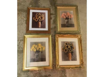 Four Nice Frames With Floral Still Life Prints