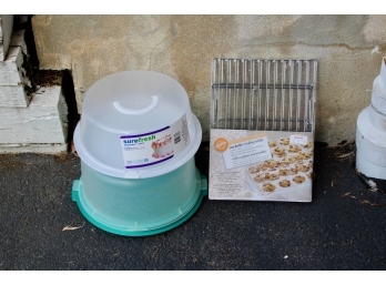 Plastic Cake Carriers &  Cookie Cooling Rack