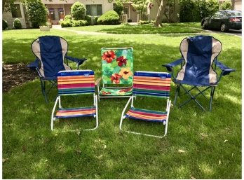 Group Of Beach And Lawn Chairs