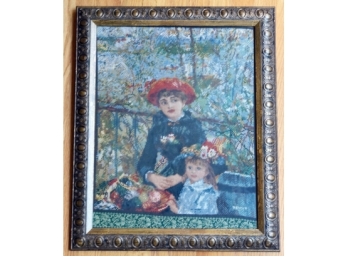 Framed  Needlepoint Of A Renoir Painting
