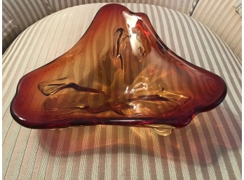 Amber Glass Bowl/Ashtray