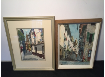 Pair Of European Alleyway Prints