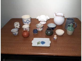 Wedgwood, Fenton And Other Ceramic Shelf Items
