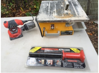Tile Saw, Electric Hand Sander And Power Hammer