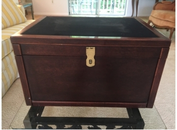 Wooden Storage Box With Brass Hardware