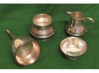 Sterling Lot Weighing Approx. 10 Troy Oz And Silver Plate Miniature Bowl