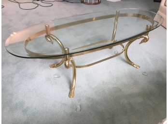 Stunning Brass And Glass Cocktail Table