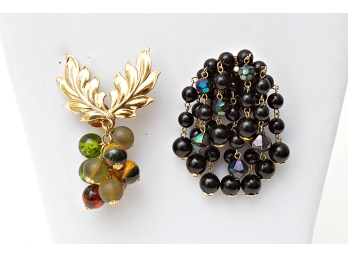 Two Vintage Beaded Pins