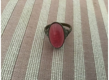 Sterling Silver Ring With Beautiful Pink Stone
