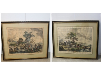 Pair Of French Lithographs