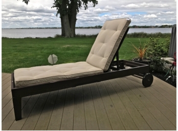Large Wood Framed Patio Lounge Chair