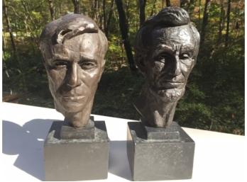 Lincoln And Pasternak Plaster Busts By Leo Cherne (1912-1999) Dated 1959