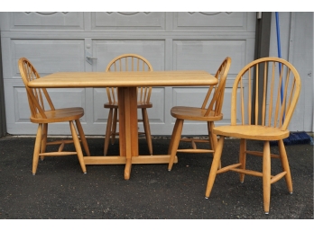 Vintage Solid Maple Table With Four Chairs