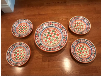 William & Sonoma Spaghetti Serving Bowl And Plates