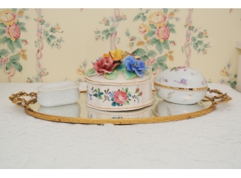 Dresser Tray And Porcelain Group
