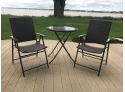 Patio Table And Two Matching Folding Chairs