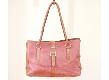 Pink Pony Fur And Leather Bag