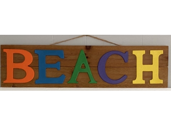 Colorful Handmade BEACH Sign