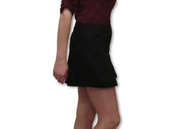 ARMANI EXCHANGE Black Layered Mini Skirt - Size 4 (Retail $555.00)