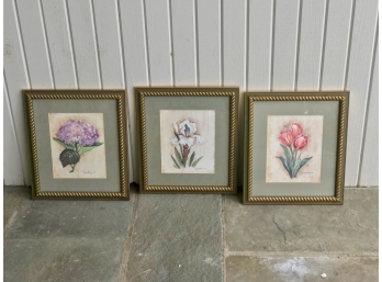 Three Peggy Adams Decorative Floral Prints