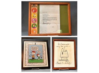 Personalized Letter And Drawing Signed Charles M Schulz And More