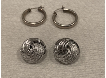 Sterling Silver Pierced Earring And Clip-on Earrings