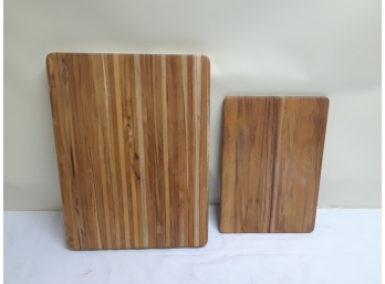 Two Teak Wood Cutting Boards 15'x20' Large And 11'x15 3/4 Small