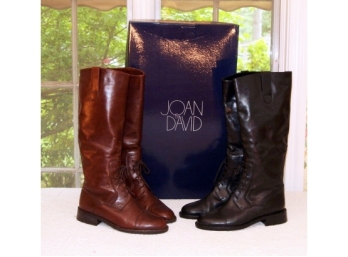 Two Pair Joan & David Leather Riding Boots  - Size 7½, Each