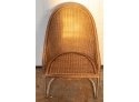 Set Of Four Of Modern Rattan Rounded Back Chairs