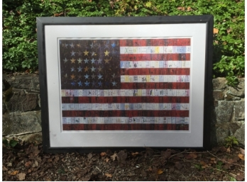 Abstract American Flag Print Signed: Blair G. Bizadshen 186/200