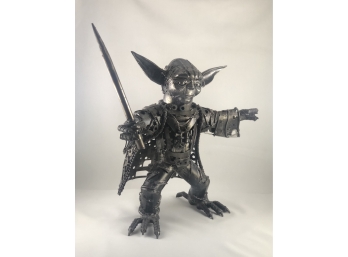 LARGE Awesome Star Wars Sculpture Of Yoda Made Of Metal Tools And Parts