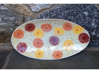 Pretty Oval Ceramic Glazed Bowl Designed And Executed By Joe & Elsie Ralph